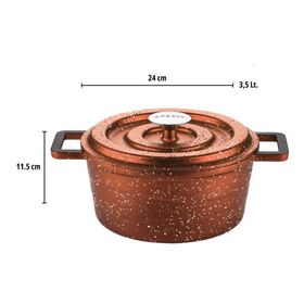 Amboss 7 Parça Copper Bakır Kırçıllı Döküm Tencere Seti