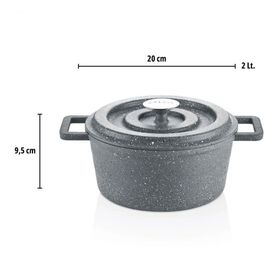 Amboss 7 Parça Copper Gri Döküm Tencere Seti