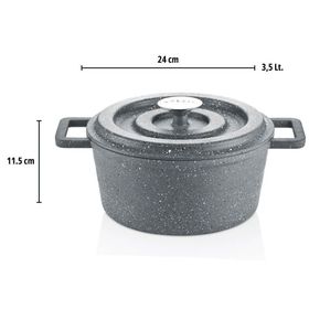 Amboss 7 Parça Copper Gri Döküm Tencere Seti