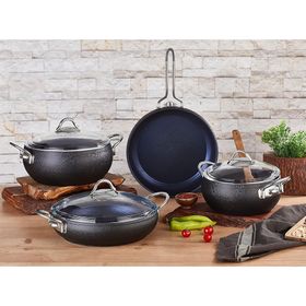 Amboss AQU-7876 Aquamarine 7 Parça Granit Tencere Seti