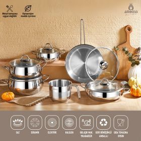 Amboss CHE-1661 Chef 11 Parça Paslanmaz Çelik Tencere Seti