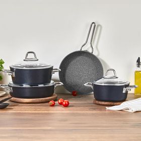 Amboss Crystal 7 Parça Granit Çift Renkli Tencere Seti
