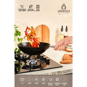 Amboss Dark Siyah 28 CM Wok Tava