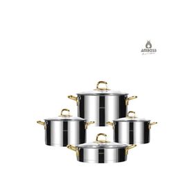 Amboss Dia - 6121 Amboss Diamond 8 Parça Altın Set Tencere