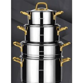 Amboss Dia - 6121 Amboss Diamond 8 Parça Altın Set Tencere