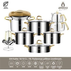 Amboss DIA-6268 Diamond 18 Parça Gold Paslanmaz Çelik Çeyiz Seti