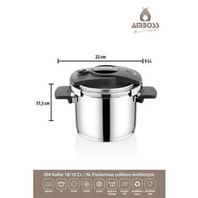 Amboss Eni-8675 Enio Matik Paslanmaz Çelik 22 cm 6 lt Düdüklü Tencere