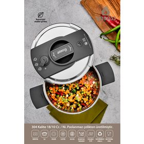 Amboss Eni-8675 Enio Matik Paslanmaz Çelik 22 cm 6 lt Düdüklü Tencere