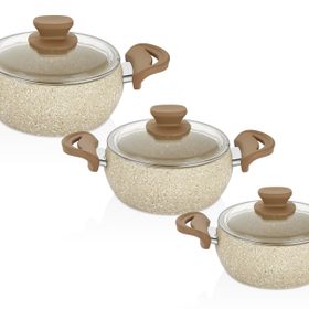 Amboss Fatso 6 Parça Cappucino Güveç Granit Tencere Seti