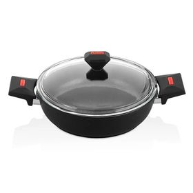 Amboss Granit 28 cm Siyah Basık Tencere