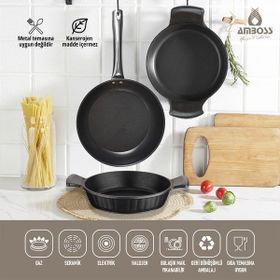Amboss Mixta 3'lü Döküm Tava Sahan Seti