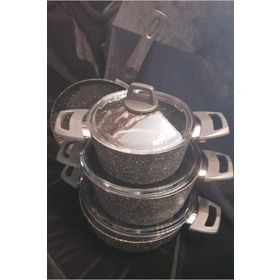 Amboss Orion 7 Parça Siyah Granit Tencere Seti