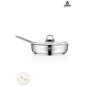 Amboss Saphire Paslanmaz Çelik 26 cm Cam Kapaklı Çelik Tava