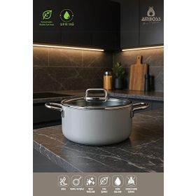 Amboss Sera Nova Seramik Yanmaz Yapışmaz 20 cm Gri Derin Tencere