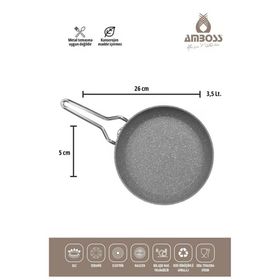 Amboss Shadow 7 Parça Gri Tencere Seti