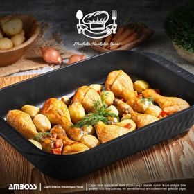 Amboss Siyah Capri Döküm Fırın Tepsisi