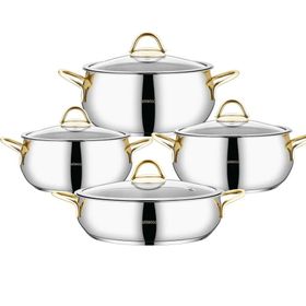 Amboss Stone Gold 8 Parça Çelik Tencere Seti