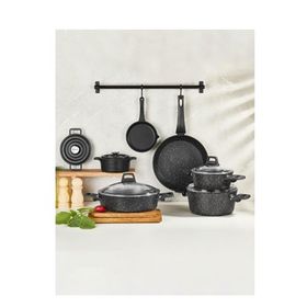 Amboss Vega 12 Parça Siyah 28 cm Granit Tencere Seti