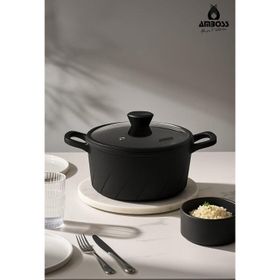 Amboss Vento Döküm Titanyum Kaplama Cam Kapaklı 20x9,5 cm Derin Tencere
