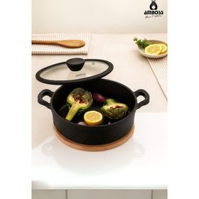 Amboss Vento Döküm Titanyum Kaplama Cam Kapaklı 26x7 cm Basık Tencere