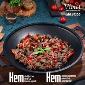 Amboss Violet 33 cm Döküm Sac Kavurma Gözleme Tavası