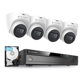 Amcrest POE 5 MP 8CH POE NVR Beyaz Dış Mekan Güvenlik Kamera Sistemi