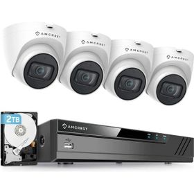 Amcrest POE 5 MP 8CH POE NVR Beyaz Dış Mekan Güvenlik Kamera Sistemi