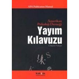 Amerikan Psikoloji Derneği Yayım Kılavuzu - Cenk Pamay;Zeynep Gökay Üstün
