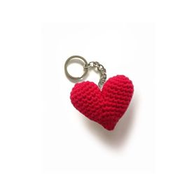 Amigurumi Kalp Kırmızı Anahtarlık