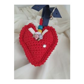 Amigurumi Kalp Kırmızı Anahtarlık