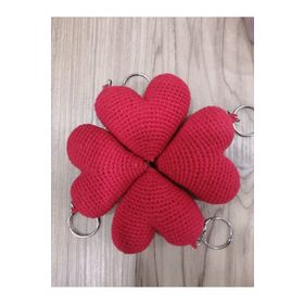 Amigurumi Kalp Kırmızı Anahtarlık