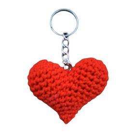 Amigurumi Kalp Kırmızı Anahtarlık