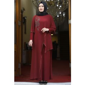 Amine Hüma Aylin Bordo Abiye