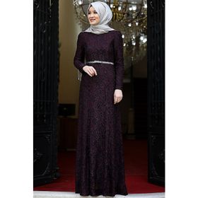 Amine Hüma Hayal Abiye Mor Elbise
