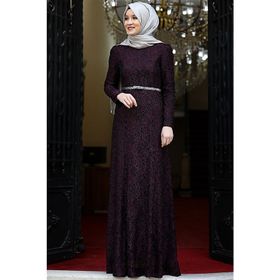 Amine Hüma Hayal Abiye Mor Elbise