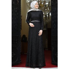 Amine Hüma Hayal Abiye Siyah Elbise