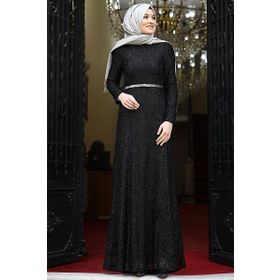 Amine Hüma Hayal Abiye Siyah Elbise