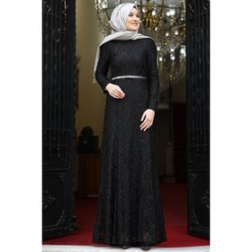 Amine Hüma Hayal Abiye Siyah Elbise
