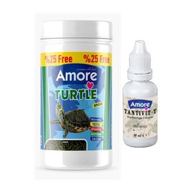 Amore Turtle green Calcium Sticks 125 ml 50 gr Su Kaplumbağası Yemi Vitamin Seti