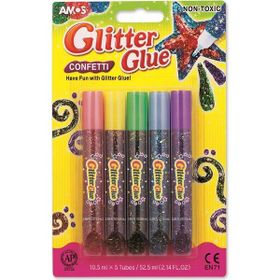 Amos GCF10B5 5 Renk 10,5 ML Simli Confetti Yapıştırıcı