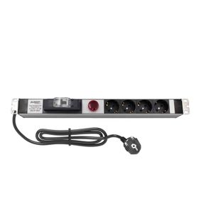AMP Connect 19 1U 4 Schuko Anahtarlı Volt/Amper Göstergeli Kabinet Grup Prizi