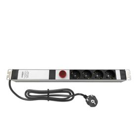 AMP Connect 19 1U 4 Schuko Anahtarlı Volt/Amper Göstergeli Kabinet Grup Prizi