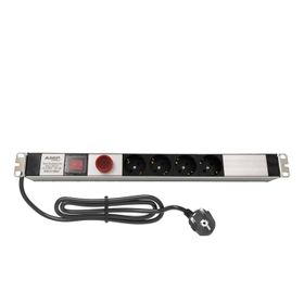 AMP Connect 19 1U 4 Schuko Anahtarlı Volt/Amper Göstergeli Kabinet Grup Prizi