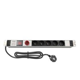 AMP Connect 19'' 1U 5'li Schuko Anahtarlı Volt/Amper Göstergeli Kabinet Grup Prizi