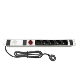 AMP Connect 19'' 1U 5'li Schuko Anahtarlı Volt/Amper Göstergeli Kabinet Grup Prizi