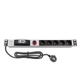 AMP Connect 19'' 1U 5'li Schuko Anahtarlı Volt/Amper Göstergeli Kabinet Grup Prizi