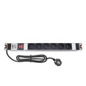 AMP Connect 19" 1U 6'lı Fransız UPS On/Off Anahtarlı Kabinet Grup Prizi