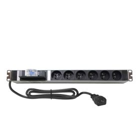 AMP Connect 19" 1U 6'lı Fransız UPS On/Off Anahtarlı Kabinet Grup Prizi