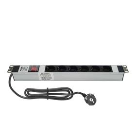 AMP Connect 19" 1U 6'lı Fransız UPS On/Off Anahtarlı Kabinet Grup Prizi