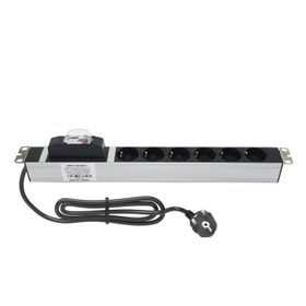 AMP Connect 19" 1U 6'lı Fransız UPS On/Off Anahtarlı Kabinet Grup Prizi